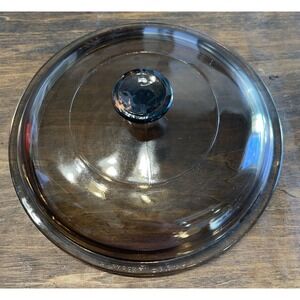 Pyrex Corning Vision V 1.5 C 7.25"‎ glass AMBER round replacement LID Cover